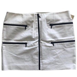 Michael Kors White Short Skirt w zip accents Size 14